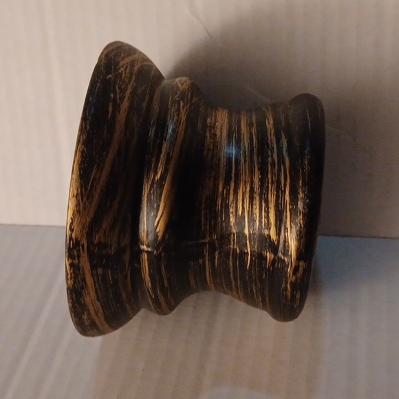 4/$30 Black & Gold Ceramic Candle Pedestal - Picture 2 of 4